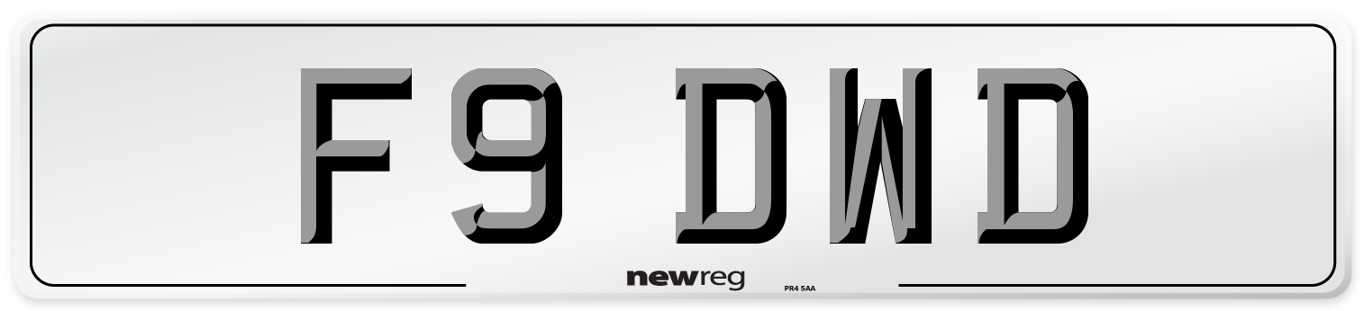 F9 DWD Number Plate from New Reg